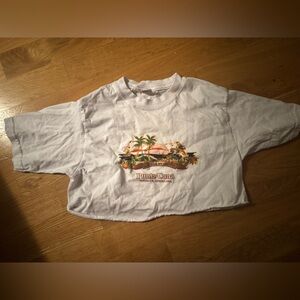White Graphic Cropped T-Shirt